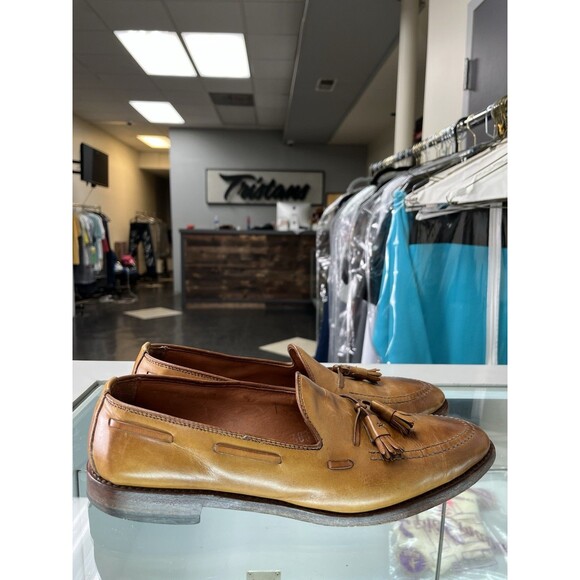 Allen Edmonds Grayson Mens Tassel Loafers Coffee Leather A8367 Sz US 10.5